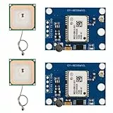 APKLVSR GPS Modul,GPS GPS6MV2 Modul mit Antennen-Flugsteuerung,Positionsmodul MWC IMU APM2 für Arduino(2 Stück)