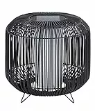 Dehner Solar-Laterne Bari, warmweißes Licht, Ø 30 cm, IP44, Kunststoff/Metall, anthrazit