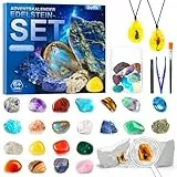 Adventskalender 2024 Kinder, 24 Tage Weihnachts Adventskalender Countdown, Natürliche Edelsteine Mineralien Weihnachtsgeschenke für 6 7 8 9 10, 12 Jahre Jungen Mädchen