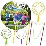 Seifenblasenmaschine Seifenblasen groß Set Kinder,55cm XXL Riesenseifenblasen Kit, Riesen Seifenblasen Stab Gross Ring, Outdoor Spiele für Kinder Gartenspielzeug draußen