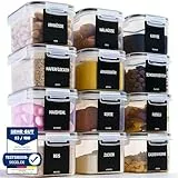 Deco haus Vorratsdosen mit Deckel Luftdicht [inkl. VORRATSETIKETTEN] - 12er Vorratsbehälter Set - Aufbewahrungsbox Küche Aufbewahrung & Organisation - Lebensmittelaufbewahrung für Zucker, Müsli, Mehl
