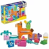 MEGA Blocks Fisher-Price sensorisches Bauspielzeugset, Musikspaß Bauernhoftiere mit 45 Bauklötzen für Kleinkinder und 6 Notenblättern, Geschenkideen für Kinder ab 1 Jahr, HPB46