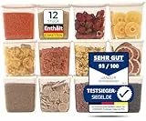 uandu Vorratsdosen mit Deckel Luftdicht | 12er Vorratsdosen Set | Luftdichte Aufbewahrungsbox Küche für alle Lebensmittel | BPA frei | Küchen organizer | Vorratsbehälter | Mehl Aufbewahrung