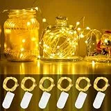 CNMTCCO Lichterkette, 6 Stück 2M 20 LED Lichterkette Innen, Lichterkette Batterie für Weihnachten Deko, Valentinstag, Hochzeiten, Weihnachtsgirlande und Partys