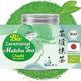 Goodwei Matcha Chado - BIO Matcha Pulver Zeremoniequalität aus Japan - Ceremonial Grade Matcha Grüntee Erste Ernte, 40g Dose