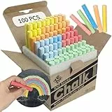 ZENO Bunte Tafelkreide – 100 Kreiden – Staubarm, Ungiftig – Schulkreide für Schule und Klassenzimmer