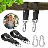 ALECPEA 2er-Set Schaukelbefestigung, Premium Nylon-Aufhängeset für Hängematten und Schaukeln, inklusive Hochleistungs-Karabiner und D-Ringe - Tragfähigkeit 200 kg