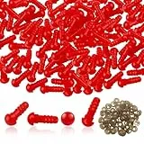 TOAOB Sicherheitsaugen für Häkeltiere 50 Stück Kunststoff knopfaugen 6mm Rot Amigurumis Augen für Plüschtiere Puppenaugen mit Unterlegscheiben für Puppe Plüschtier Basteln