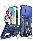 LeYi Handyhülle für Samsung Galaxy A17 5G Hülle [2 Glasfolie Schutzfolie], Militär Standard Kamera Schutz Handy Hüllen Ständer Schutzhülle Outdoor Kratzfest Cover A 17 5 G Case Blau