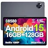 DOOGEE U11 Android 15 Tablet 11 Zoll 16GB RAM +128GB ROM (2TB TF) 8580mAh Gaming Tablet Android, 13MP+5MP, Octa-Core Tablets PC 2.4G+5G WLAN GMS/ WidevineL1/ 3.5mm Audio/GPS/Face ID/OTG [2025]