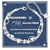 CheersLife Beste Freundin Geschenke, 925 Silber Herz-Ketten Armbänder, Personalisierte Weihnachtsgeschenke für Damen