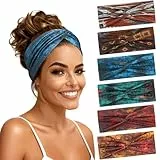 Loiluliy Haarband Damen, 6 Stück Stirnband Damen Dünn Elastische & Rutschfeste Sport Headbands für Yoga Laufen Kosmetik Workout(Boho）