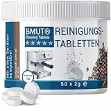 BMUT 50x 2g Reinigungstabletten für Kaffeevollautomaten, Kapselmaschinen & Kaffeemaschinen – hocheffektive Reinigungstabs für alle Hersteller