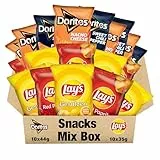 Doritos & Lays Mini-Pack 20x35g/44g – Gemischte Chipsbox mit Nacho Cheese, Sweet Chili Pepper, Salted & Red Paprika – Snackmix für unterwegs, Party & Alltag