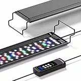 hygger Aquarium LED Beleuchtung, 50W Vollspektrum Aquarium Lampe mit Timer, 24/7 Fish Tank Light 9 Farb, 10 Helligkeitsstufen, Beleuchtung für Aquarien 90-120cm mit Ausziehbaren Halterungen