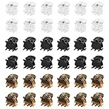 WeddHuis 36 Stück Mini Haarspangen, Klein Haarklammer, Klaue Clips, Rutschfestem Griff, für Design, Kinder und Erwachsene (1 cm) (Schwarz, Braun, Weiß)