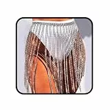 Sethain Boho Taillenkette Silber Quaste Strass Ketten Bauch Kristall Kette Bikini Körperzubehör Schmuck für Frauen