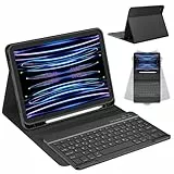 CC Store Tastatur Hülle für iPad Air 11 Zoll M3 2025/M2 2024,iPad Air 5/4 10.9 Zoll, ipad Pro 11 4/3/2/1Gen, Magnetische Bluetooth-Tastatur mit Stifthalter, QWERTZ Deutschsprachiges Layout, Schwarz
