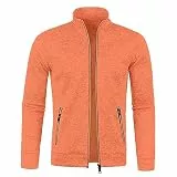 UHouse Sweatjacke Herren ohne Kapuze Freizeit Jacke Oversize Übergangsjacke Sport Jacken Leichte Dünne Sportjacke Outdoor Trainingsjacke Herbst Bomberjacke Orange M