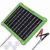 ECO-WORTHY 7.5W Solarpanel 12 V Solar Autobatterie Ladegerät, Solarladegerät für Erhaltungsladung, Tragbares Wasserdichtes Solarmodul für Auto, Boot, Motorrad, Wohnmobil, LKW Usw.