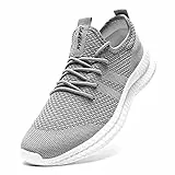 Tvtaop Damen Sneaker Laufschuhe Turnschuhe Straßenlaufschuhe rutschfest Leichtgewichts Atmungsaktiv Walkingschuhe Outdoor Tennisschuhe Sportschuhe Freizeitschuhe,Grau 38 EU