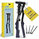 Rapid RP110 Blindnietmutterzange – Nietzange für M3, M4, M5, M6 Blindnietmuttern – Aluminium-Druckguss, Softgrip-Griff, integrierter Montageschlüssel