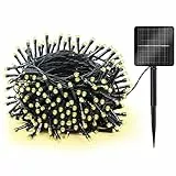 HELESIN Solar Lichterkette Aussen, 22m 200LED Solar Lichterkette Außen mit 8 Modi, 1200mHA Wetterfest Solarlichterkette Außen für Garten, Balkon, Weihnachten, Halloween und Terrassen