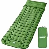 ROPODA Isomatte Camping Selbstaufblasend, Ultraleicht Isomatte Aufblasbar mit Kissen, Campingmatte mit Fußpresse Pumpe, Wasserdicht Schlafmatte für Outdoor, Camping, Wandern (Grün)