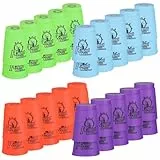 yeesport 48-Teilige Sport-Stapelbecher, Sport gkeitstrainingsspiel für Kinder und Erwachsene, rasanter Spaß-Herausforderungswettbewerb, Reise-Partyspielzubehör, Grün + Orange + Blau + Lila