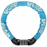 SPGOOD Fahrradschloss (14 Farben) mit Zahlen und hoher Sicherheitsstufe, Fahrrad KettenSchloss, Zahlen Code Kombination Schloss, gehärtete Stahlkettenglieder (Blau)