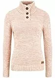 OXMO OXPhilicita Damen Strickpullover Troyer Grobstrick Pullover 100% Baumwolle Regular fit, Größe:XL, Farbe:Cameo BROW (7951783)