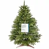 Premium Weihnachtsbaum künstlich 90cm -TESTSIEGER - Naturgetreu, dichte Zweige, Künstlicher Weihnachtsbaum mit Holzständer und Aufbewahrungstasche – Tannenbaum künstlich von Pure Living