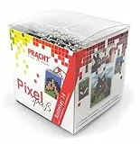 Pracht Creatives Hobby Pixel P90034-63501 Spaß Bastelset 14, zur Gestaltung von 4 Schlüsselanhängern für Kinder, kinderleichtes Stecksystem, ohne Bügeln und Kleben, Steinchen aus Biokunststoff