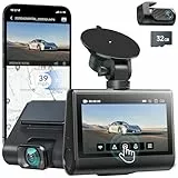iZEEKER Dashcam Auto Vorne Hinten, 4K Dashcam mit 32GB SD Karte, 3' IPS Dual Kamera für Auto mit WLAN & GPS, 24H Parkmodus, G-Sensor, Nachtsicht, WDR, 170° Weitwinkel, Loop-Aufnahme, App-Steuerung