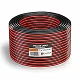 MANAX® Lautsprecherkabel 2 x 1,5mm² rot/schwarz 20 m Ring