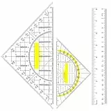 Geometrie Lineal Set 3 Stück – Großes & Kleines Geodreieck mit Griff + 20 cm Lineal, Lineal Set für Präzise Winkel & Längenmessung, Geometrie Zubehör Ideal für Präzises Zeichnen, Messen & Modellieren