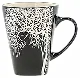 Villa Collection Hela Becher Groß 350ml, Jumbobecher, Teebecher, Kaffeebecher Groß, Durchm. 9 cm, Höhe 11 cm, 0,35 Liter, aus Keramik/Steingut, Schwarz