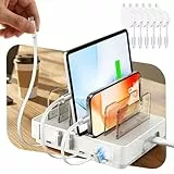 SooPii HomeHub H1 Ladestation für mehrere Geräte,verbessertes 6Port Schnellladegerät mit 6 einziehbaren Kabeln (4*C + 2*iP),60W PD handyladestationen für iPhone/Tablet,verwicklungsfreie Ladestation