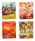 K3T Geschenktüten ART ON CANVAS, 4er Packung, Größe: Groß (HxBxT 32 x 26 x 13,5 cm), Art. Nr. 87319