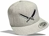 Baddery Cap Flexfit Snapback : Butcher - Metzger Kappe Herren & Damen Kochmütze (Grau)