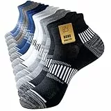 Niorasen Sneaker Socken Herren 37-42 43-46 47-50, 6 Paar Sportsocken Gepolsterte Laufsocken Atmungsaktiv Baumwolle Socken mit Frotteesohle Antirutsch Bequeme Kurze Socken