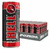 HELL Energy Drink Apple Flavour | 24 x 250 ml Dosen Multipack | 32 mg/100 ml Koffein | enthält Vitamine B2 B3 B5 B6 B12 | Konservierungsstofffrei | vegan | reduziert Müdigkeit und steigert die Energie