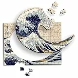Trefl - Holzpuzzle: Die große Welle vor Kanagawa, Hokusai Katsushika - 200 Puzzleteile, Künstlerisches Puzzle Wooden Puzzle, Bekannte Künstler, für Erwachsene und Kinder ab 9 Jahren