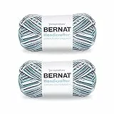 Bernat Handicrafter Cotton Big Ball Crown Jewels Ombre Garn – 2 Packungen mit 340 g – Baumwolle – 4 Medium (Kamm) – 608 Meter – Stricken/Häkeln