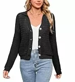 YesFashion Strickjacke Damen Open Front Sweater V-Ausschnitt Sweater Langärmelige Freizeitpullover Mit Knöpfen Damen Langarm-Strickpullover