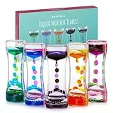 THE TWIDDLERS 5 Liquid Motion Timer, Flüssig Tropfen Sanduhr (15cm, 5 Farben) - Lavalampe Spiele, Klassenzimmer, Liquid Motion Bubbler Spielzeug, Oil Hourglass Geschenke für Kinder, Jungen & Mädchen