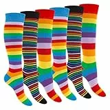 Footstar Damen Kniestrümpfe geringelt (6 Paar) - Fun 39-42