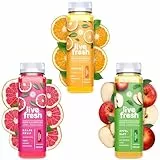 LiveFresh Fruchtsaft Probierpaket Kaltgepresst¹ - 12x250ml | 100% Direktsäfte ohne Zusätze | Orange, Grapferuit & Apfel | Durch Hochdruck haltbar gemacht | Kühl geliefert | Inkl. 3€ Pfand