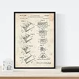 Nacnic Lego Patent Poster mit Rahmen - Antik Patent in A3 - Vintage Hintergrund mit Rahmen