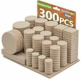 Filzgleiter Selbstklebend Set 300 Stück - Premium Möbelgleiter Filz Pads - Filz Selbstklebend für Stühle Bodengleiter Bodenschoner - Effektiver Schutz Ihrer Möbel & Holzfußböden(Beige)